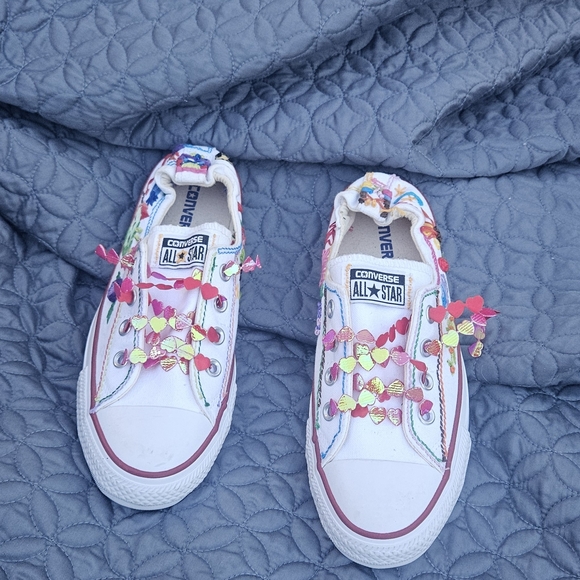 Converse All Star White Sneakers with Colorful Accents - Picture 1 of 4